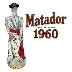 Matador Collectors Pipperment Bottle Spain Barcelona Decanter Vintage 1960